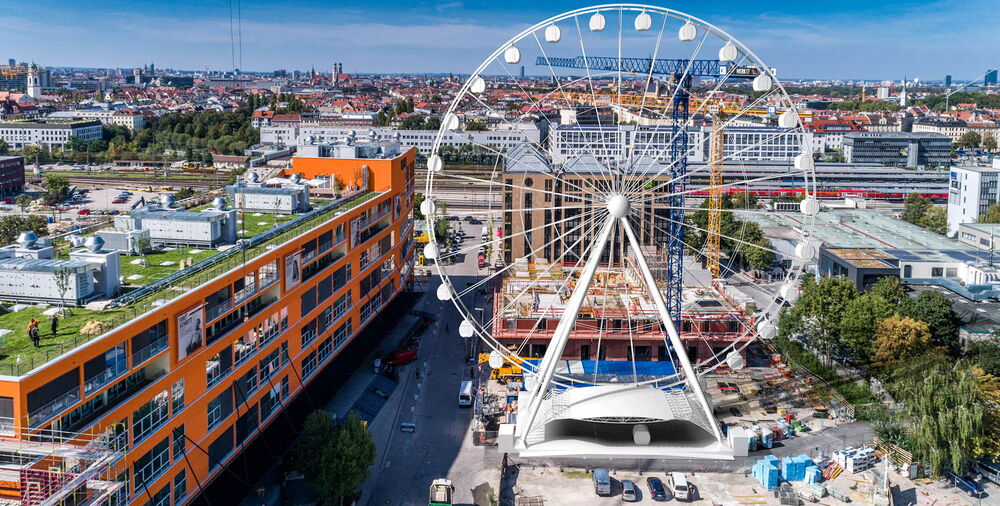 From the world‘s largest mobile ferris wheel, you not only look out over Munich but also onto a green roof fitted with robatherm units. From the world‘s largest mobile ferris wheel, you not only look out over Munich but also onto a green roof fitted with robatherm units.