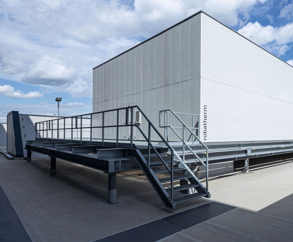 The two-story robatherm air handling units are the size of a family home.