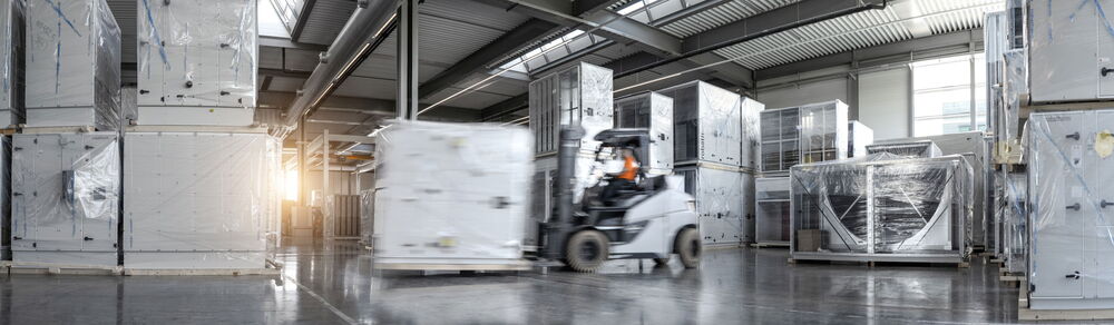 Cleaned and packaged: robatherm-units waiting to be loaded and dispatched. Cleaned and packaged: robatherm-units waiting to be loaded and dispatched.
